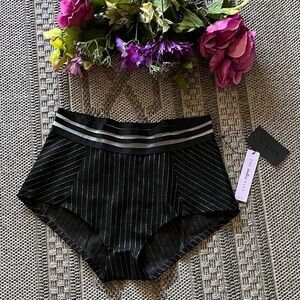 Kada Black and White Striped Pants Brief Size Medium
